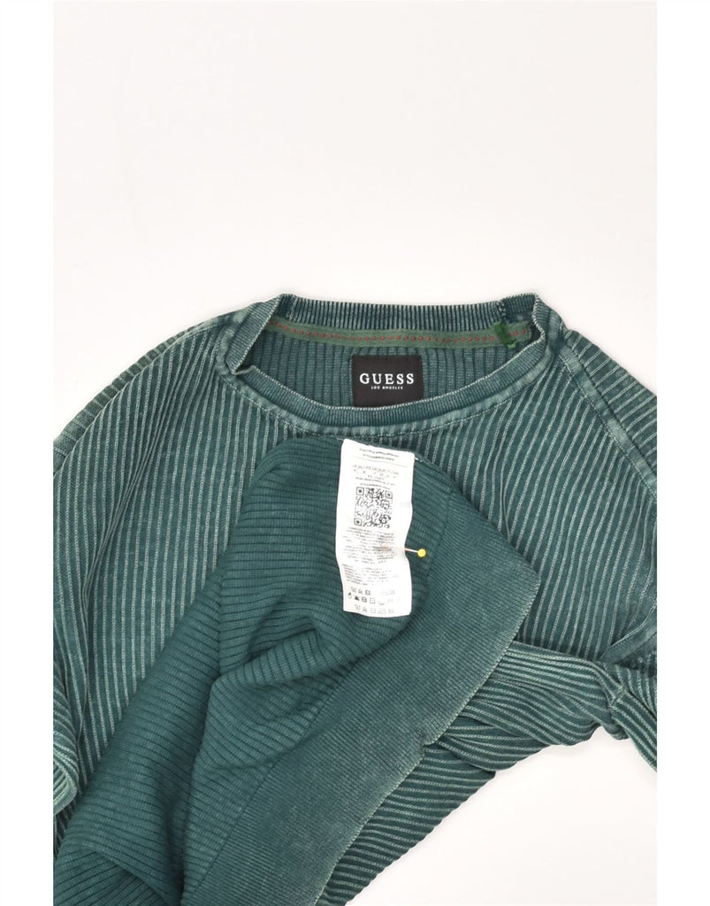 GUESS Mens Crew Neck Jumper Sweater Medium Green Cotton | Vintage Guess | Thrift | Second-Hand Guess | Used Clothing | Messina Hembry 