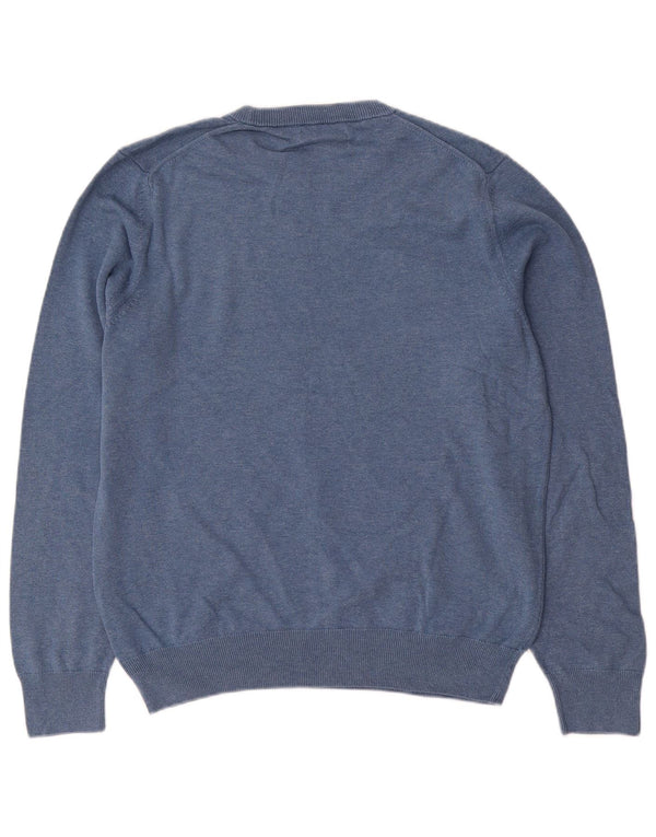 Marks & Spencer Mens Crew Neck Jumper Sweater Medium Blue Cotton