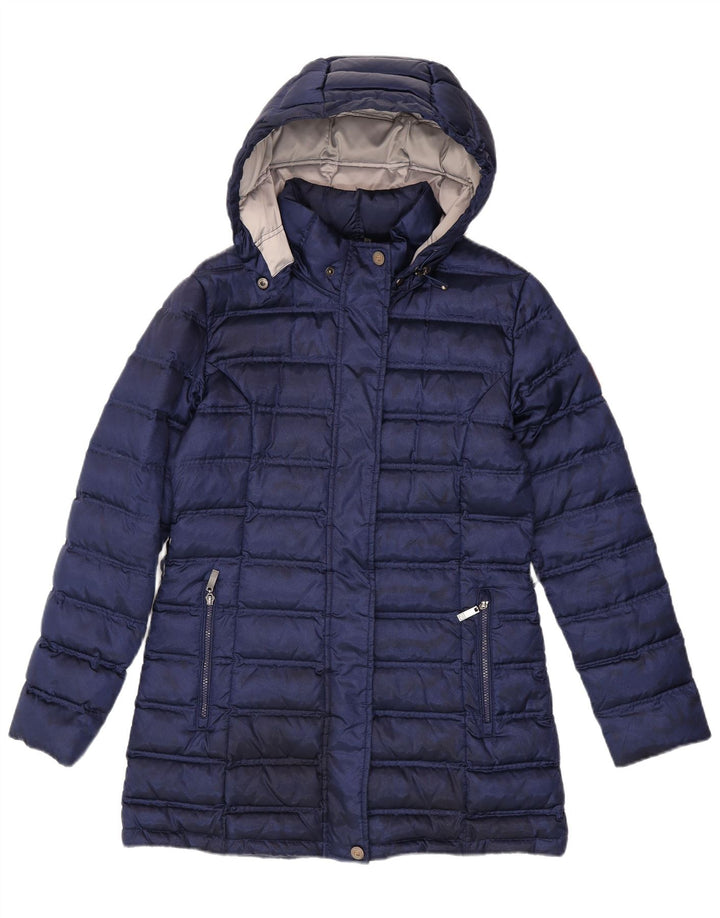 Fila Womens Hooded Padded Coat UK 14 Large Navy Blue
