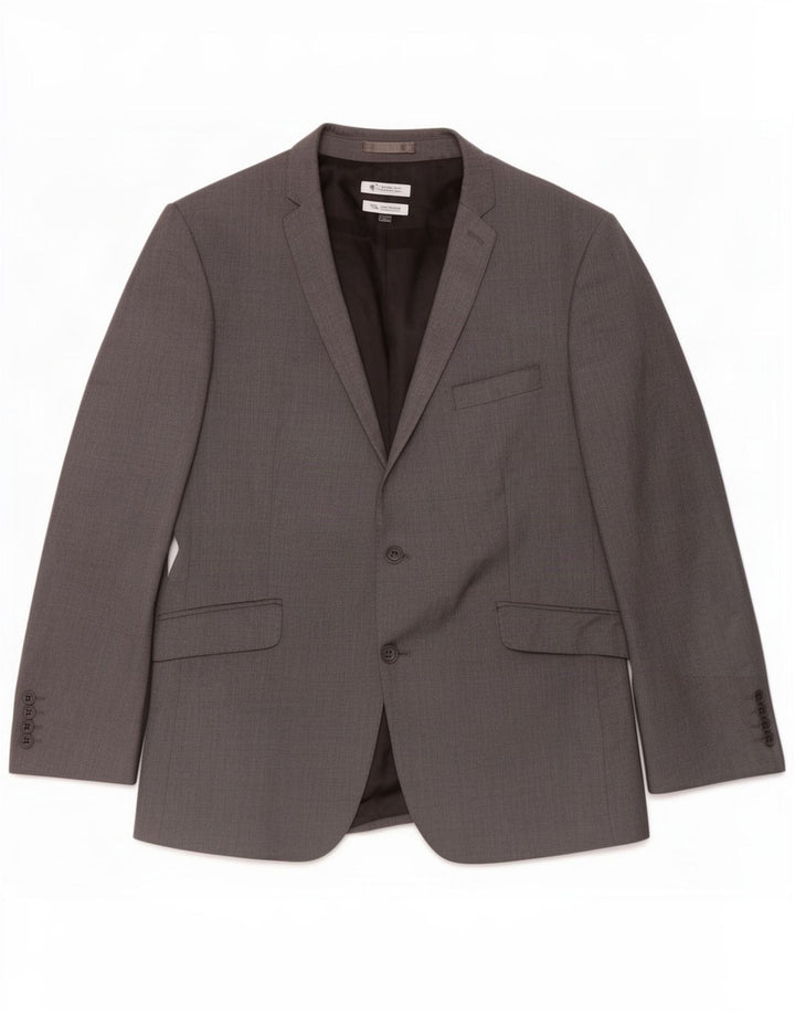 Ben Sherman Mens 2 Button Blazer Jacket UK 44 2XL Grey Wool
