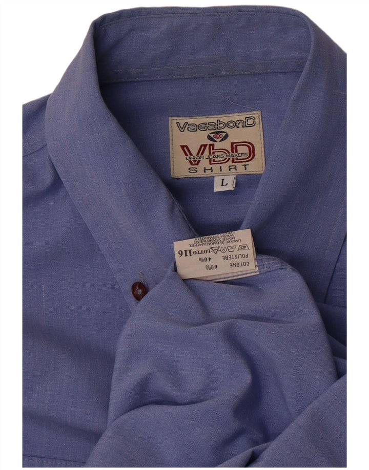 Vagabond Mens Shirt Large Blue Cotton