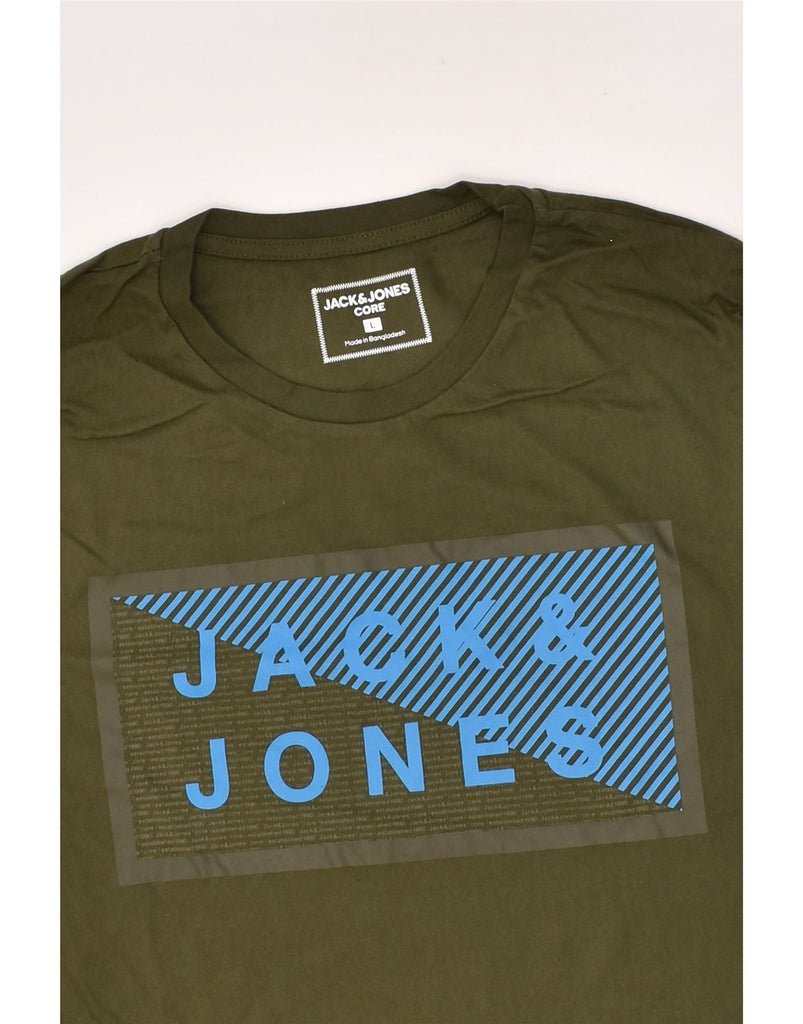 JACK & JONES Mens Graphic T-Shirt Top Large Khaki Cotton | Vintage Jack & Jones | Thrift | Second-Hand Jack & Jones | Used Clothing | Messina Hembry 