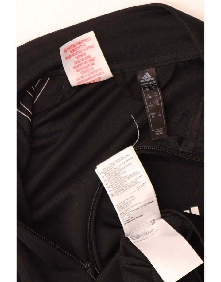 Adidas Boys Tracksuit Top Jacket 9-10 Years Black Polyester