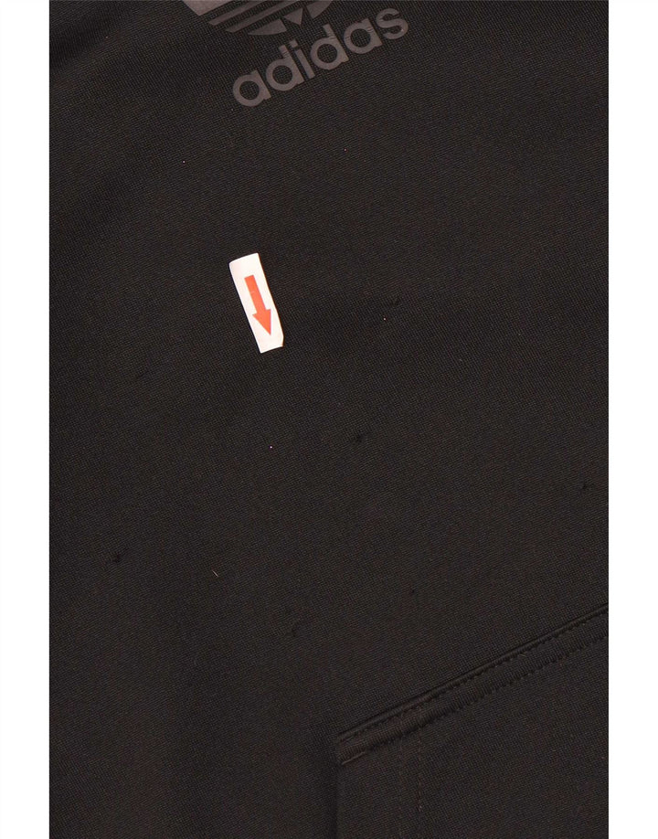 Adidas Mens Graphic Hoodie Jumper XS Black Polyester