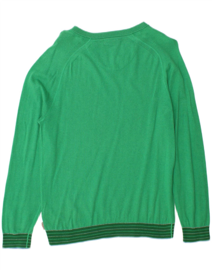 TED BAKER Womens V-Neck Jumper Sweater Size 3 Medium Green Cotton Vintage Ted Baker and Second-Hand Ted Baker from Messina Hembry 