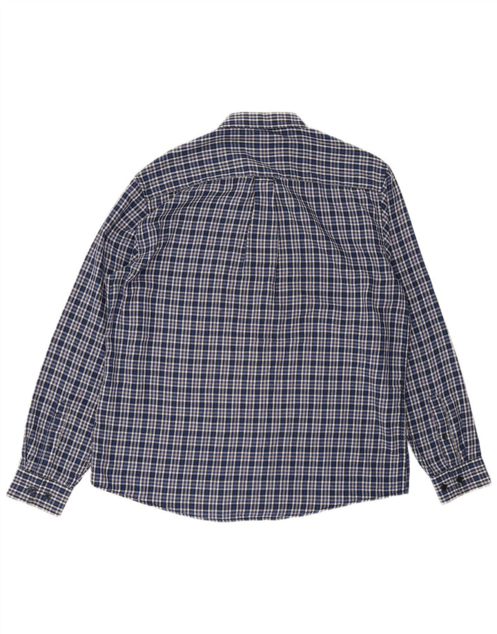 James Pringle Mens Flannel Shirt Large Blue Check Polyester