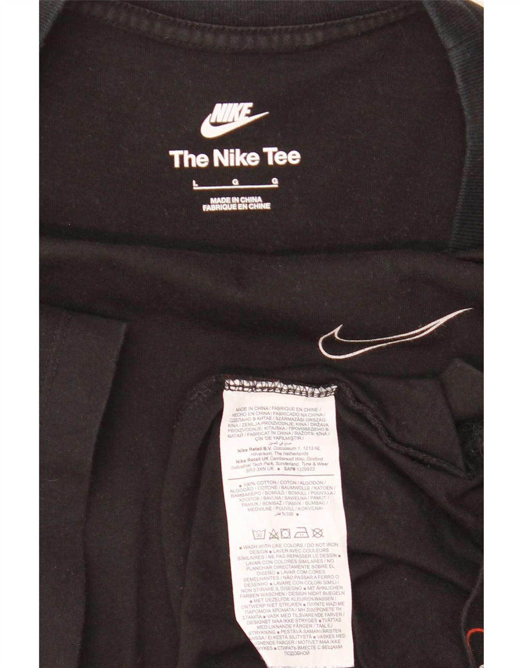 Nike Mens Graphic T-Shirt Top Large Black Cotton