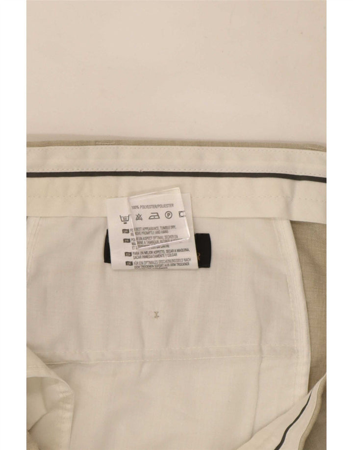 Marks & Spencer Mens Straight Chino Trousers W38 L27 Beige Polyester