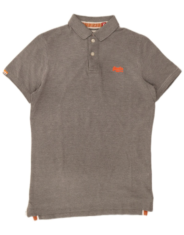 Superdry Mens Polo Shirt XL Grey Cotton