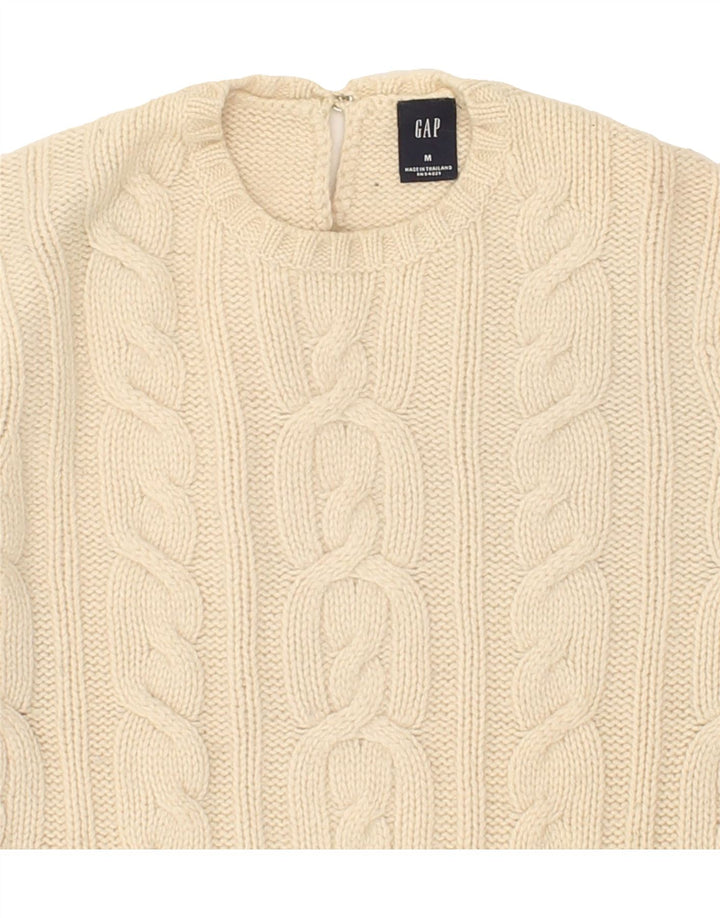GAP Womens Crew Neck Jumper Sweater UK 14 Medium Beige Vintage Gap and Second-Hand Gap from Messina Hembry 