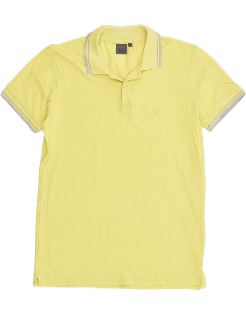 CALVIN KLEIN Mens Polo Shirt Small Yellow Cotton | Vintage Calvin Klein | Thrift | Second-Hand Calvin Klein | Used Clothing | Messina Hembry 