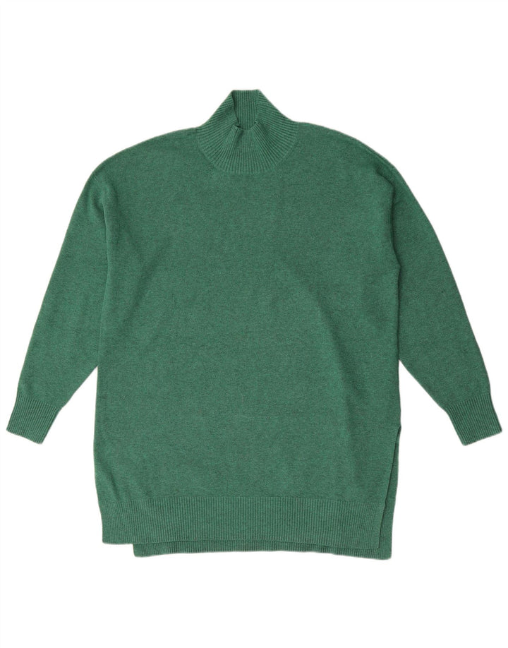 Marks & Spencer Womens Turtle Neck Jumper Sweater UK 14 Medium Green