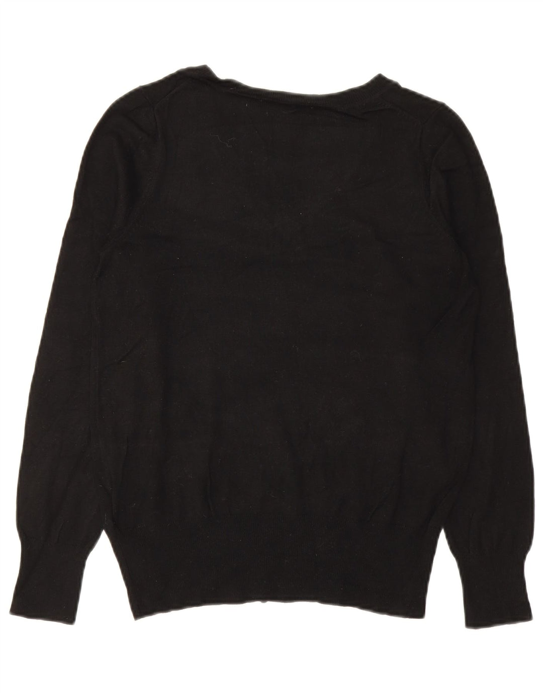 Marks & Spencer Womens V-Neck Jumper Sweater UK 10 Small  Black Viscose