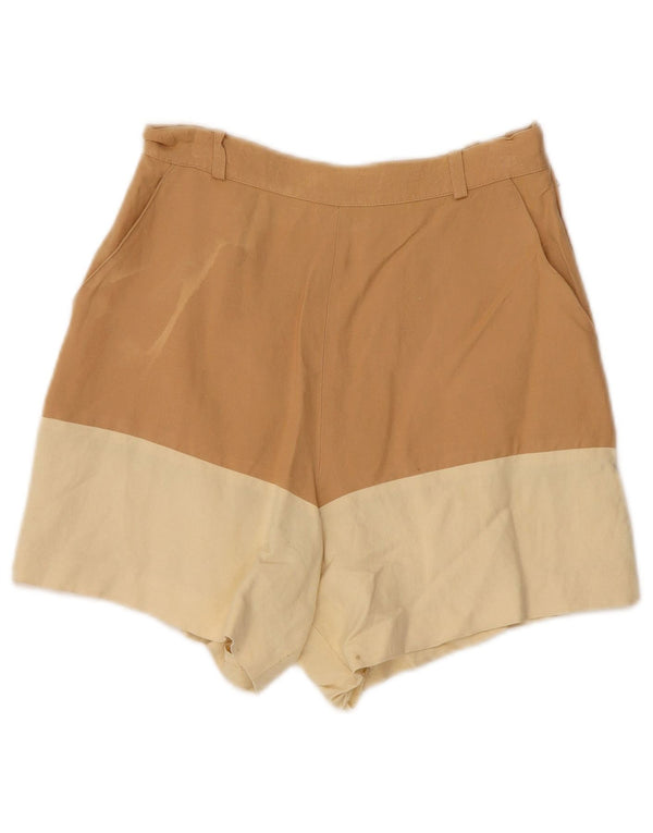 Max & Co. Womens High Waist Casual Shorts UK 10 Small W24 Brown Colourblock