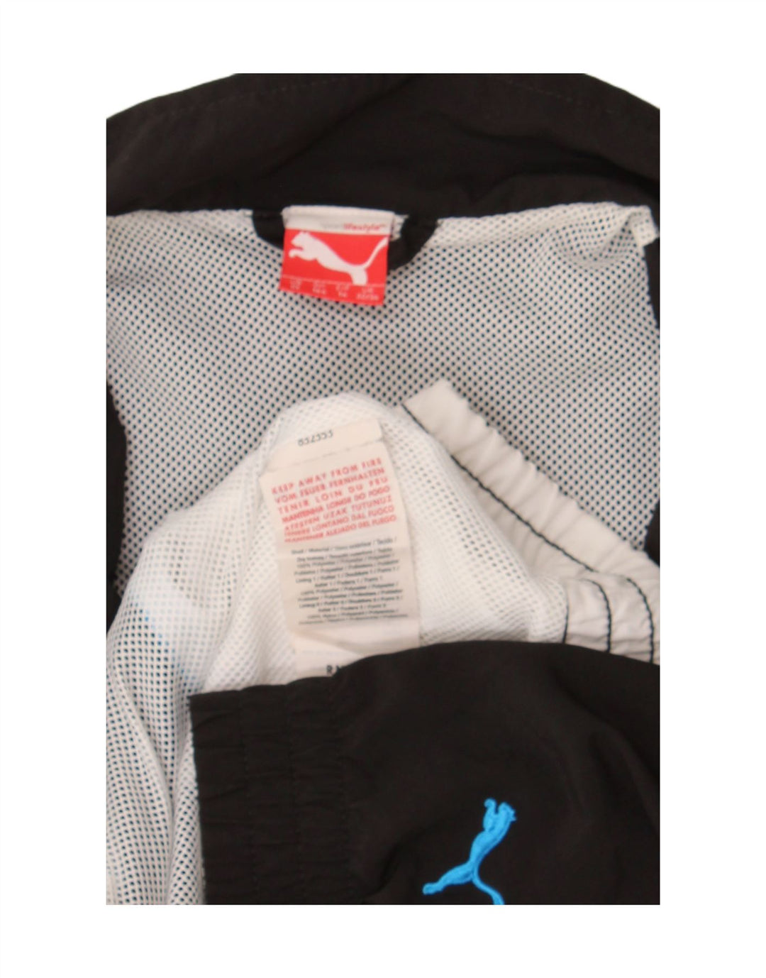 Puma Boys Graphic Tracksuit Top Jacket 13-14 Years Black Colourblock