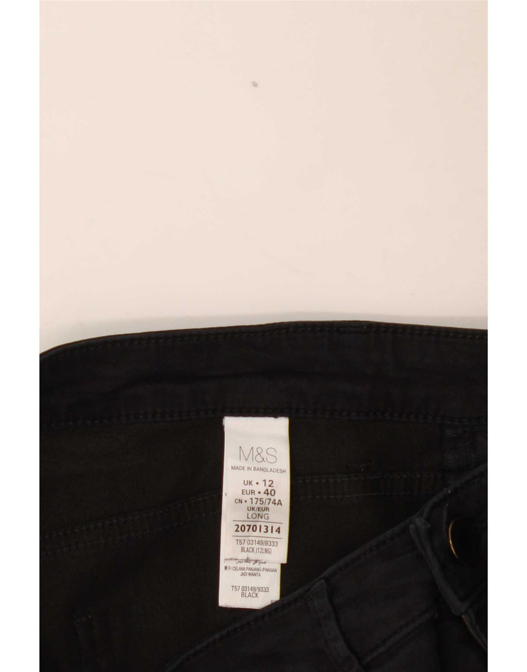 Marks & Spencer Womens Jegging Jeans UK 12 Medium W32 L31 Black Cotton