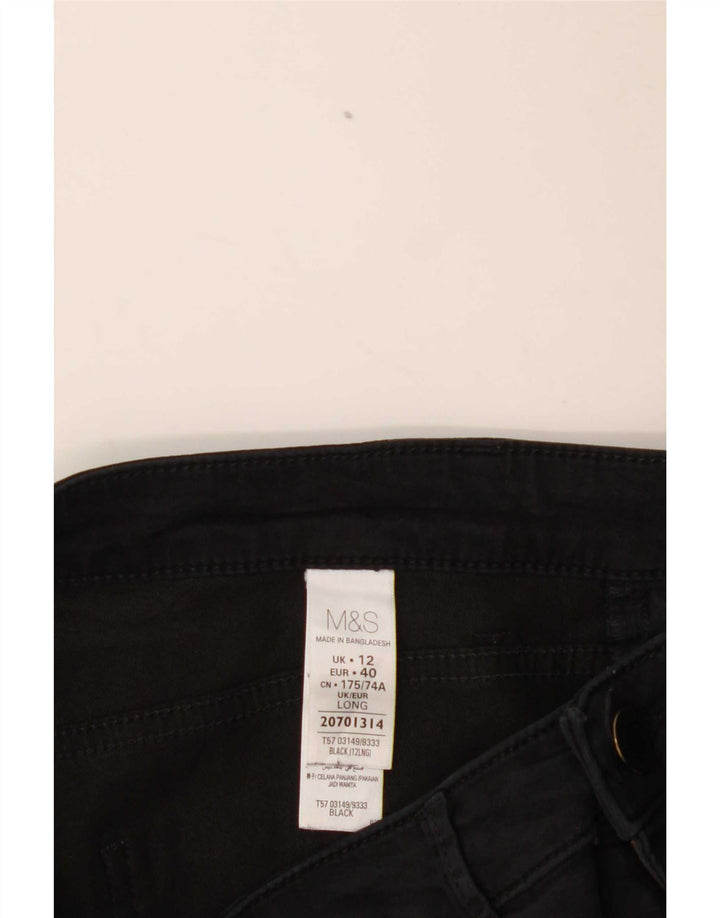 Marks & Spencer Womens Jegging Jeans UK 12 Medium W32 L31 Black Cotton