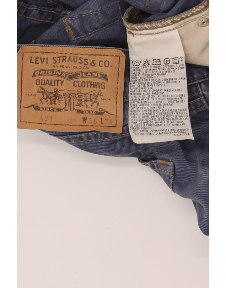 LEVI'S Mens 451 Tapered Jeans W38 L30 Blue Cotton