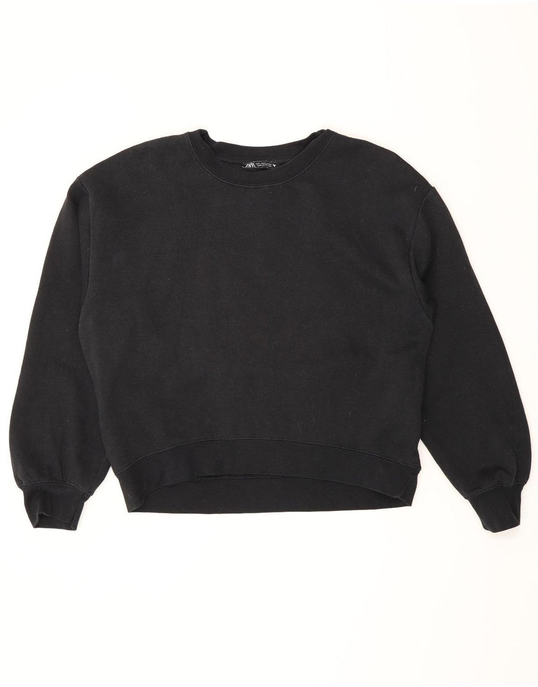 Zara Womens Sweatshirt Jumper UK 16 Large Black Cotton