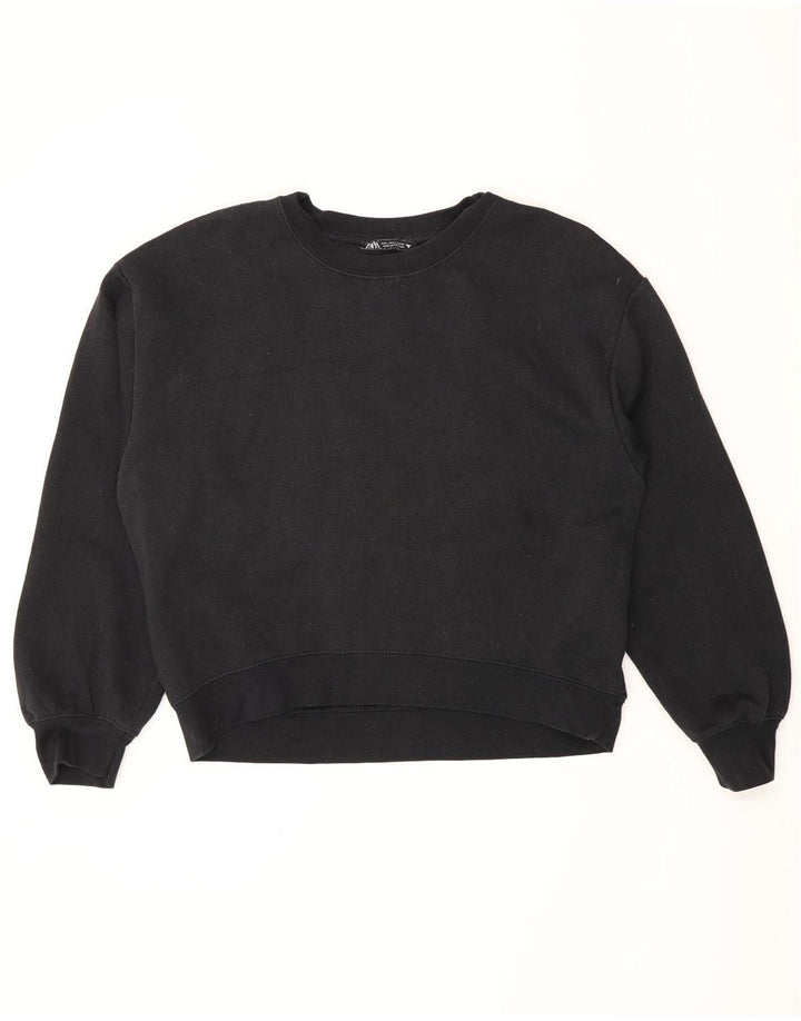 Zara Womens Sweatshirt Jumper UK 16 Large Black Cotton