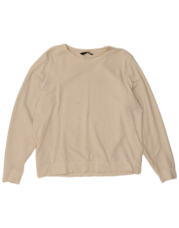 Marks & Spencer Womens Sweatshirt Jumper UK 16 Large Off White Cotton