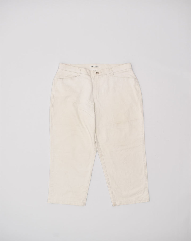 LEE Womens Capri Trousers W32 L26 Off White Cotton | Vintage | Thrift | Second-Hand | Used Clothing | Messina Hembry 