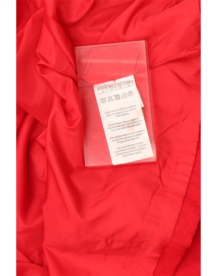 VINTAGE Womens Overcoat UK 28 6XL Red Polyester