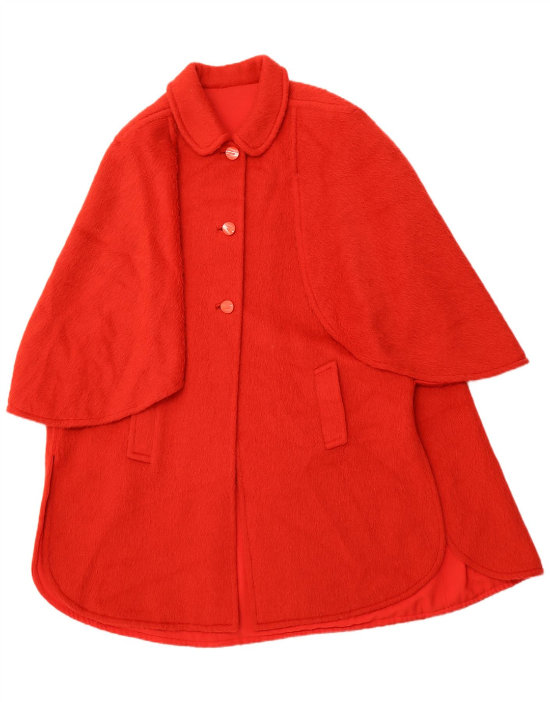 Vintage Womens Poncho Coat One Size Red