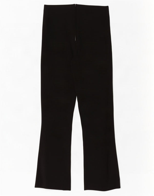 Zara Womens Bootcut Cropped Trousers Small W26 L26 Black Viscose