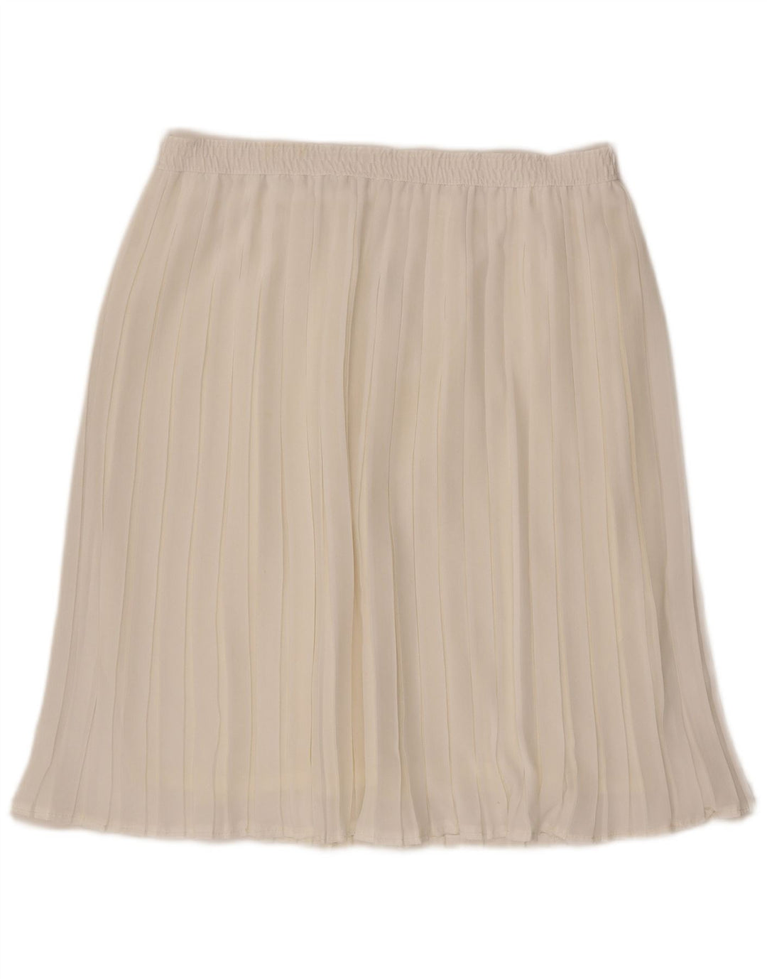 Vintage Womens Pleated Skirt W36 XL Off White Polyester