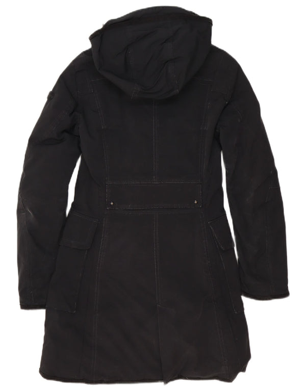 PEUTEREY Womens Hooded Padded Coat IT 42 Medium Black Polyester
