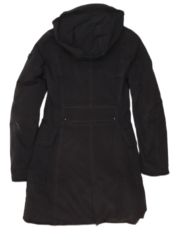 PEUTEREY Womens Hooded Padded Coat IT 42 Medium Black Polyester
