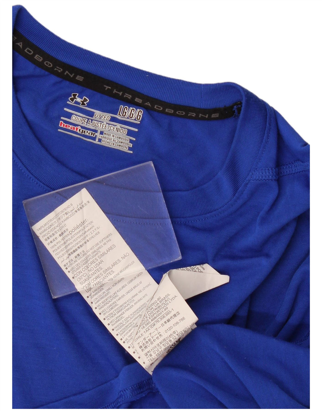 Under Armour Mens Heat Gear T-Shirt Top Large Blue Polyester