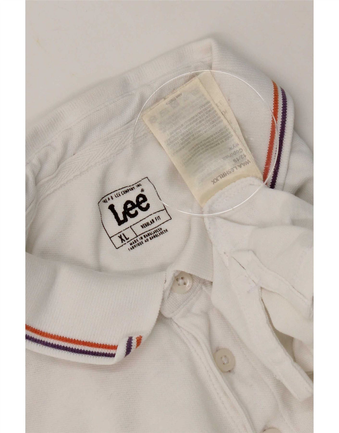 Lee Mens Regular Fit Polo Shirt XL White Cotton