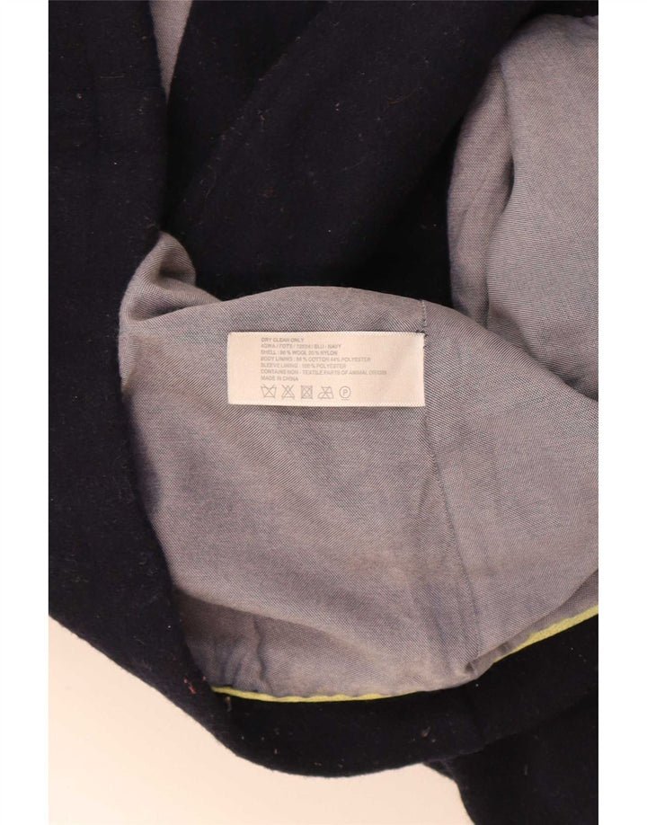 Fat Face Womens Pea Coat UK 10 Small Navy Blue Wool