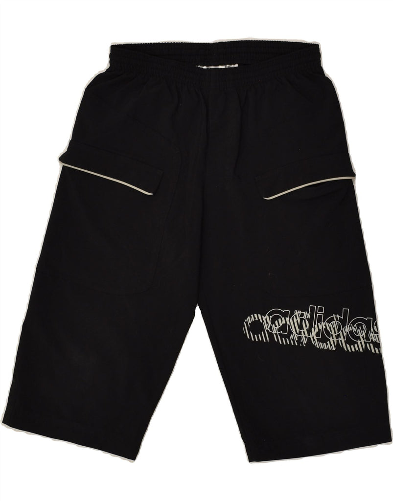 ADIDAS Boys Graphic Sport Shorts 7-8 Years Black Polyester | Vintage Adidas | Thrift | Second-Hand Adidas | Used Clothing | Messina Hembry 