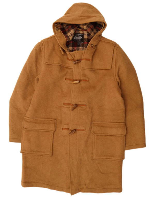 Gloverall Mens Hooded Duffle Coat UK 44 2XL Beige Wool
