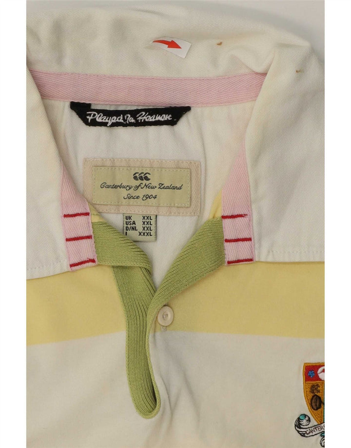 Canterbury Mens Rugby Polo Shirt 2XL Multicoloured Striped