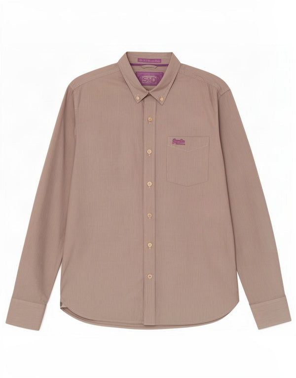 Superdry Mens Shirt XL Grey Pinstripe Cotton