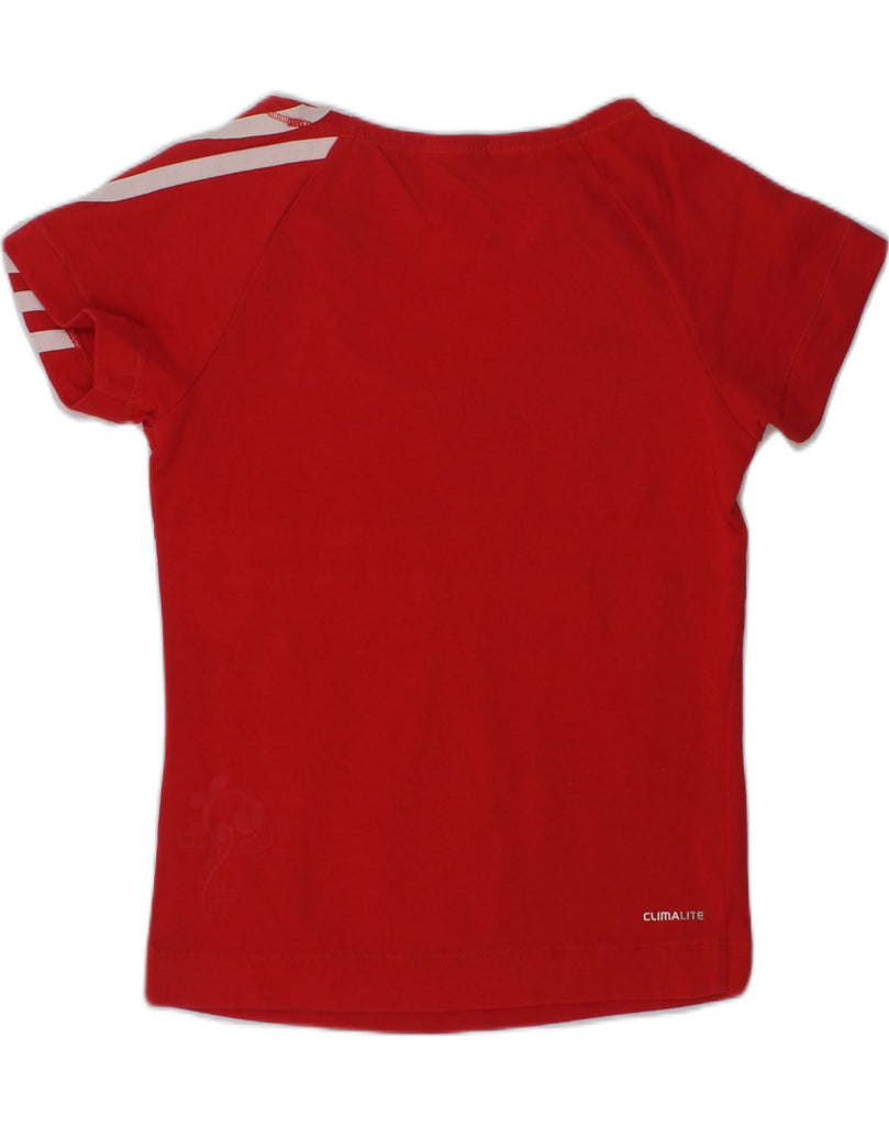 ADIDAS Girls Clima 365 T-Shirt Top 7-8 Years Red Cotton | Vintage Adidas | Thrift | Second-Hand Adidas | Used Clothing | Messina Hembry 