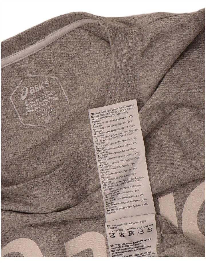 Asics Mens Graphic T-Shirt Top Large Grey Flecked Cotton