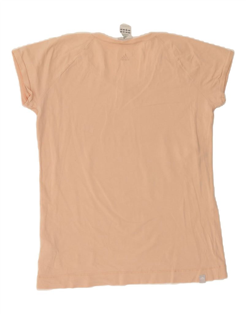 ADIDAS Womens Graphic T-Shirt Top UK 14 Large Beige Cotton Vintage Adidas and Second-Hand Adidas from Messina Hembry 