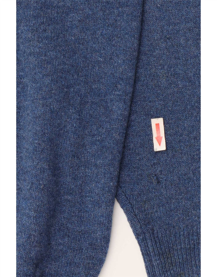 Weekend Mens Crew Neck Jumper Sweater Medium Blue Argyle/Diamond Wool