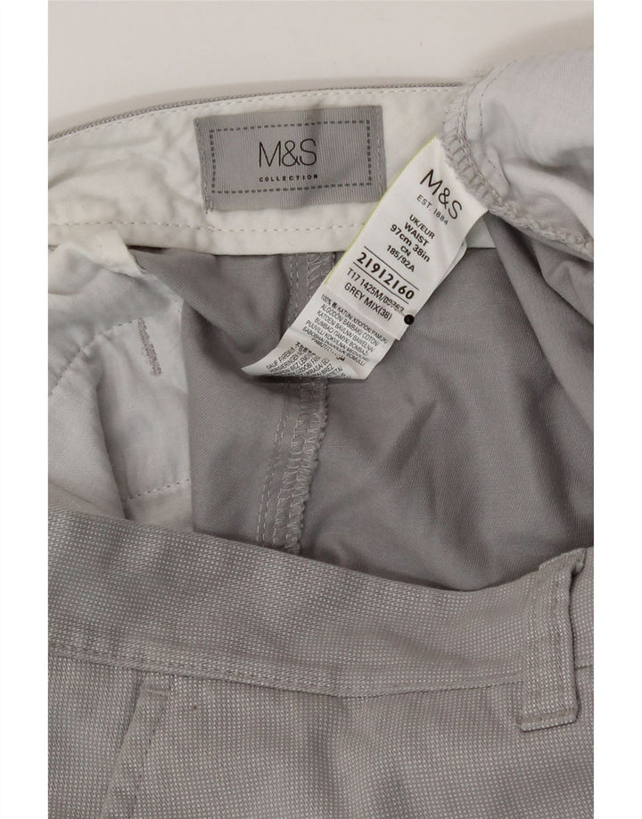 Marks & Spencer Mens Chino Shorts W38 XL Grey Cotton