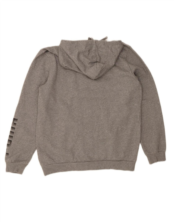 PUMA Mens Graphic Zip Hoodie Sweater Large Grey Cotton