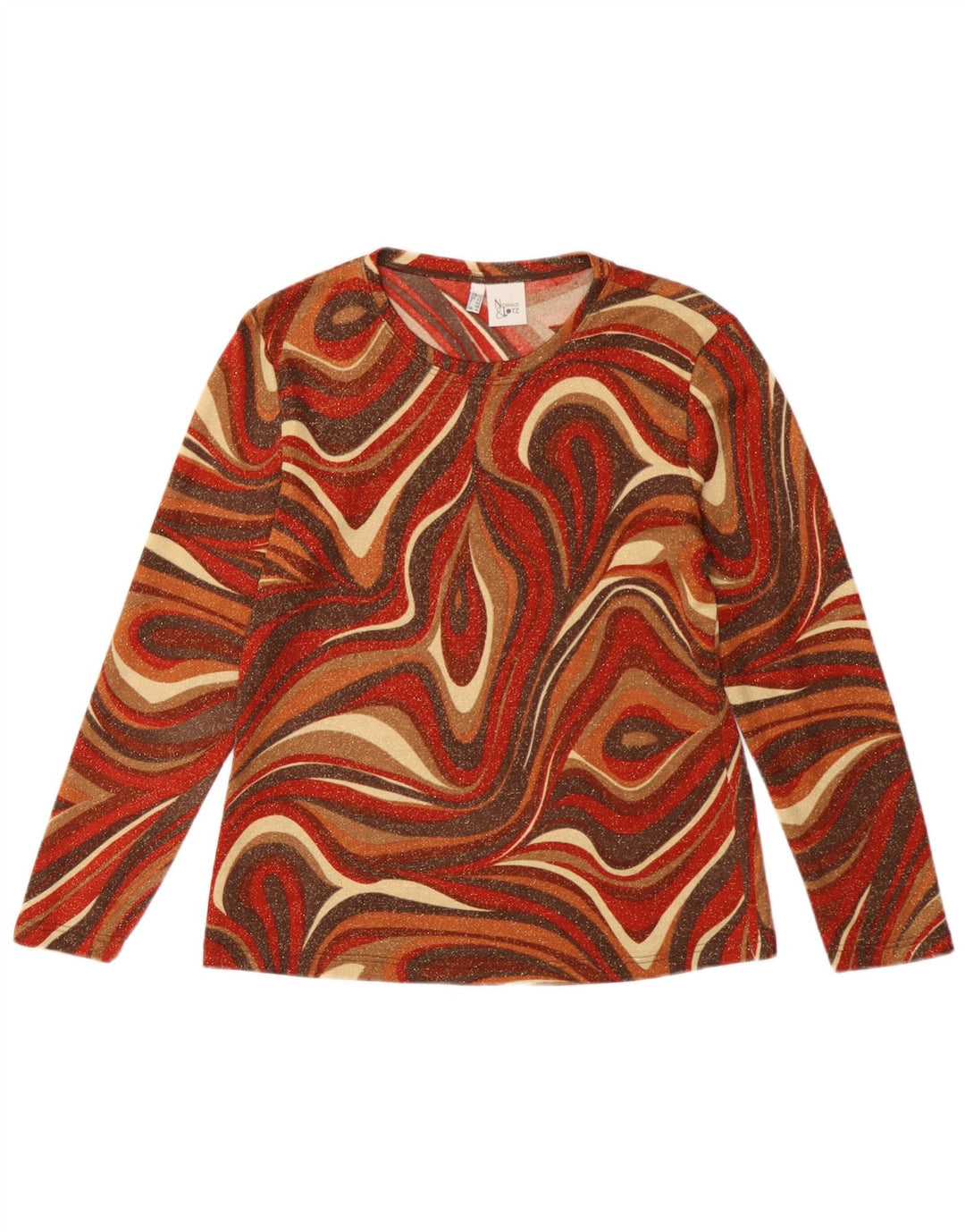 Nienhaus Womens Top Long Sleeve UK 14 Medium Multicoloured Geometric