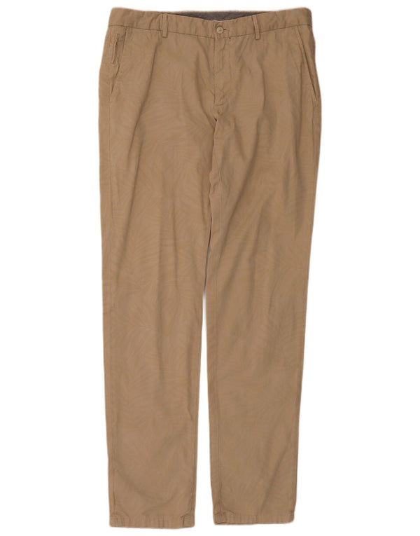 Massimo Dutti Mens Slim Fit Chino Trousers EU 44 Large W34 L34 Beige Floral