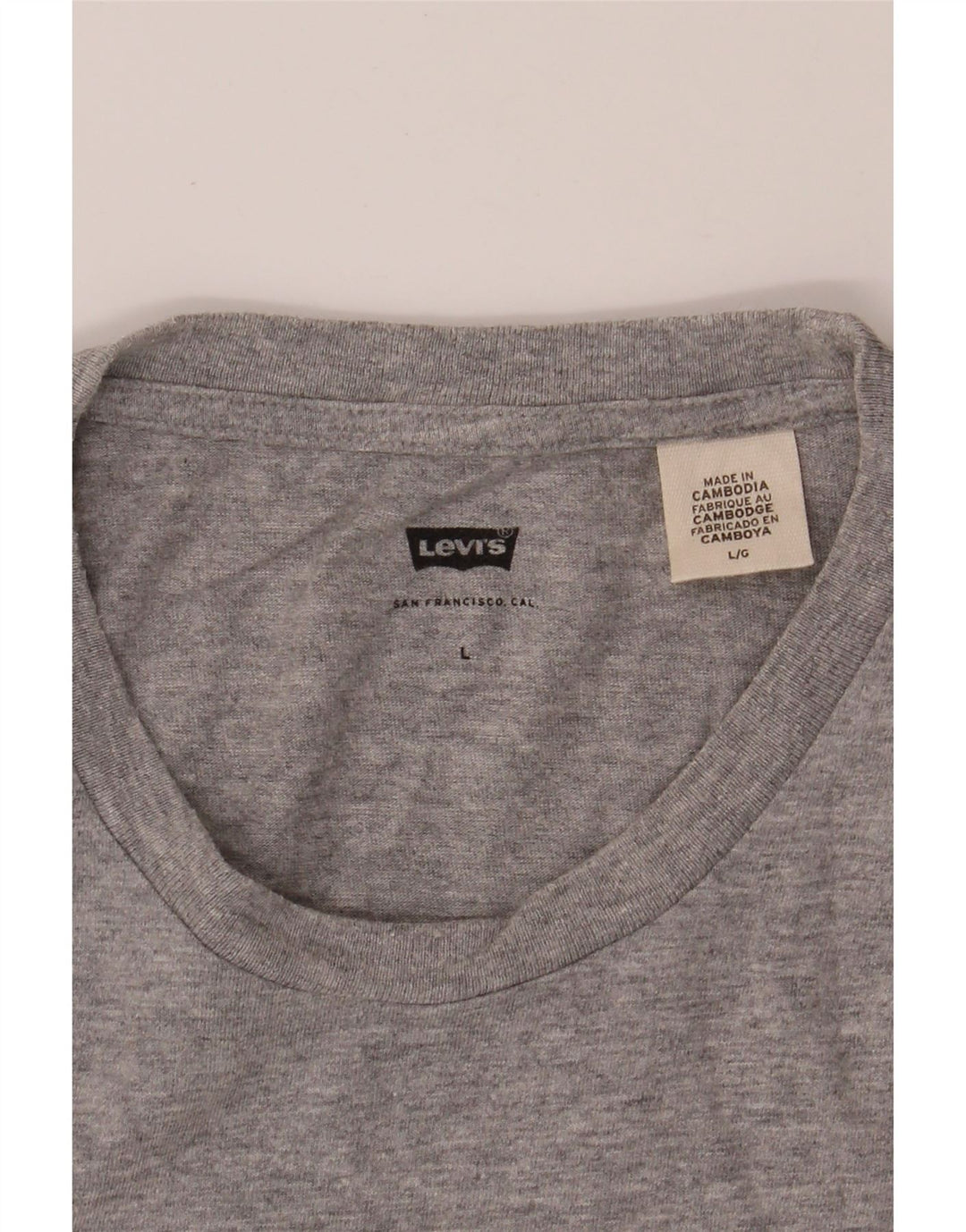 LEVI'S Mens Graphic T-Shirt Top Large Grey Vintage Levi's and Second-Hand Levi's from Messina Hembry 