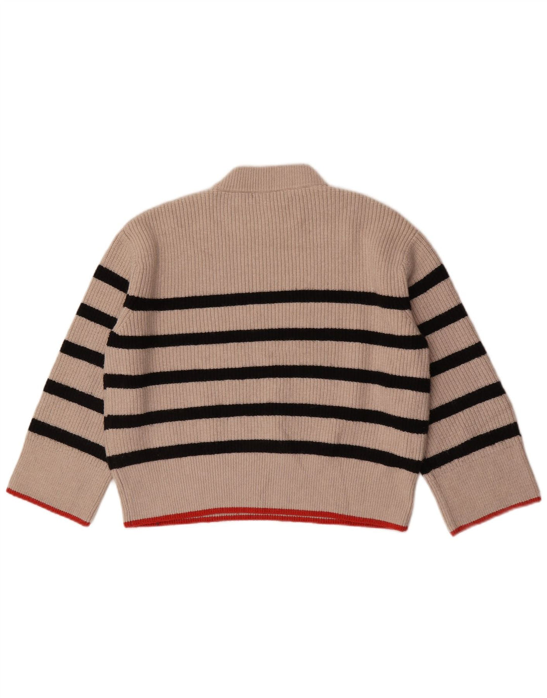 Zara Womens Oversized Crop Turtle Neck Jumper Sweater UK 10 Small Beige