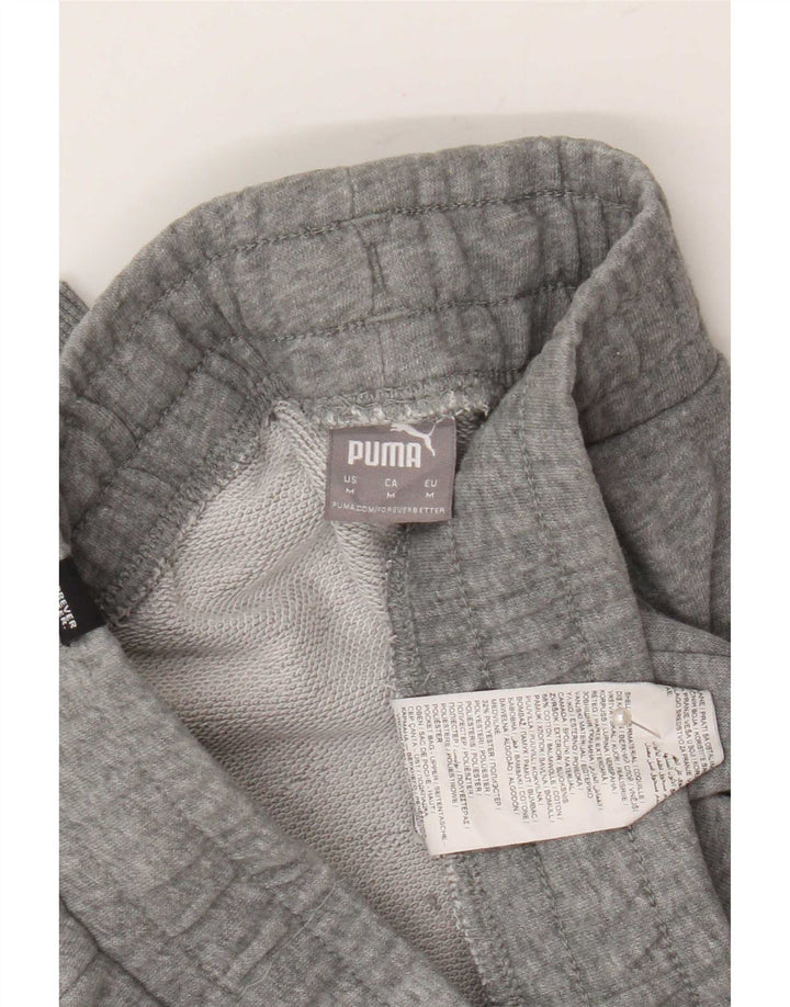 Puma Mens Graphic Tracksuit Trousers Joggers Medium Grey Flecked Cotton